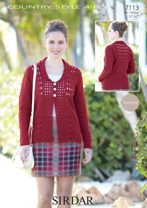 Women's Cardigan in Sirdar Country Style 4 Ply - 7113 - Downloadable PDF