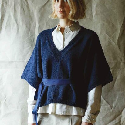 Dora Sweater in Erika Knight British Blue 100 - Downloadable PDF