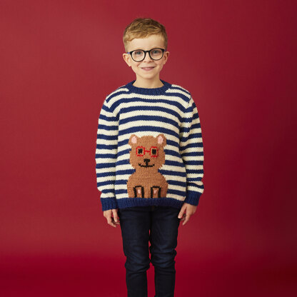 Paintbox Yarns Sailor Stripe and Buddy the Bear Sweater PDF (Free)