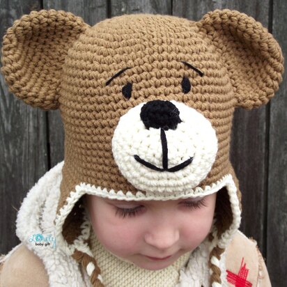 Earflap Bear Hat Crochet Pattern