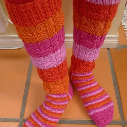 Textured Knee High Winter Socks