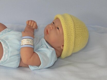 Preemie, Tiny and Newborn Baby Simple 4 Ply Beanie Hat