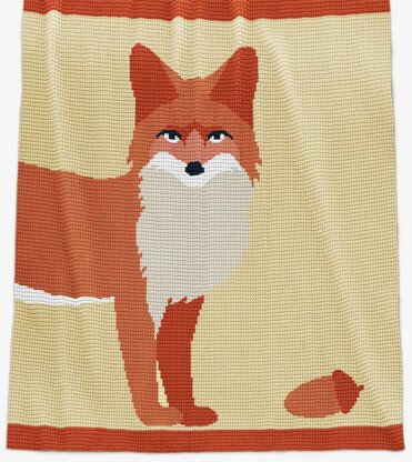 CROCHET Lap Blanket - Foxie - 40" x 50"