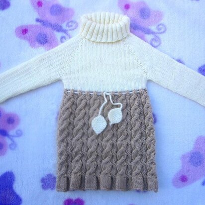 Seamless and Reversible Cables Baby Dress