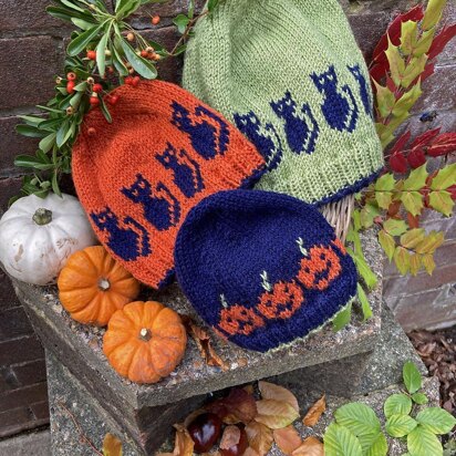 Halloween Cat and Pumpkin Hats