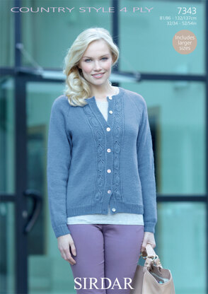 Women's Cardigan in Sirdar Country Style 4 Ply - 7343 - Downloadable PDF