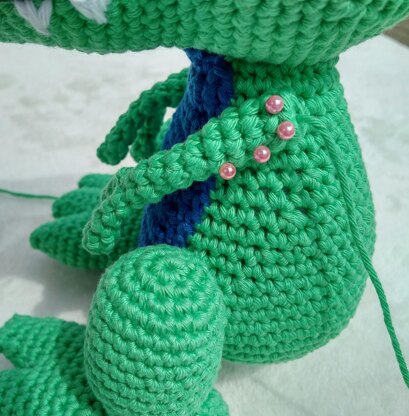 Travis the T-Rex - UK Terminology - Dinosaur Amigurumi