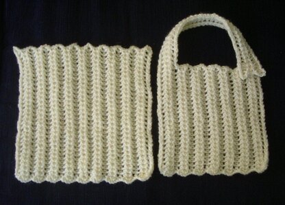 Lily - Lacy rib bib and washcloth in 8ply/DK yarn