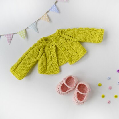 Cardigan + Booties for 11-13"/28-33 cm Waldorf Doll