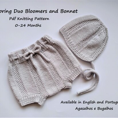 Spring Duo Baby Bloomers and Bonnet | 0-24 months