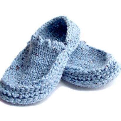 Moccasin Slippers, Knit Crochet Slippers