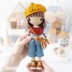 Crochet doll pattern amigurumi Kimberly doll with red panda Roxy by AradiyaToys beret tutorial PDF file handmade DIY dolls crochet patterns by AradiyaToys (Olka Novytska)
