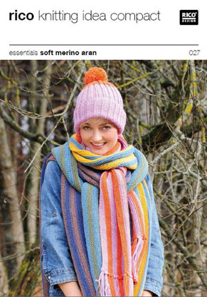 Cap and Scarf in Rico in Essentials Soft Merino Aran - 027