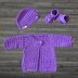 Beth Baby Cardigan Hat and Booties Set