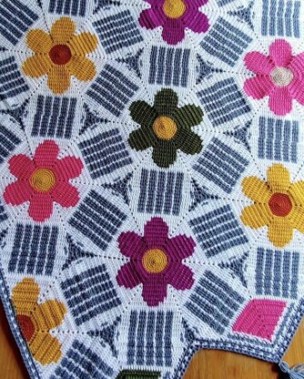 Pretty Preppy Petals Tapestry Crochet Blanket