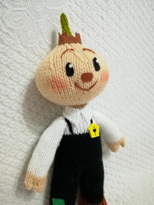 Toy Knitting Patterns -Knit boy doll Cipollino