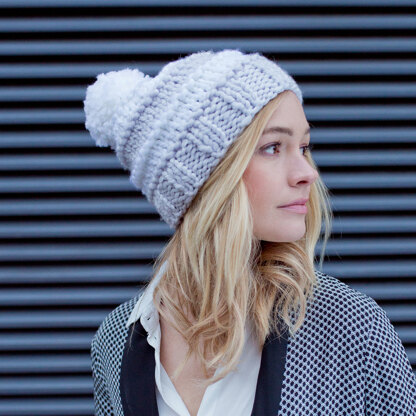 Ellie Stripe Hat - Knitting Pattern in MillaMia Naturally Soft Super Chunky.