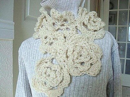 Crocheted Rose Garden Scarf