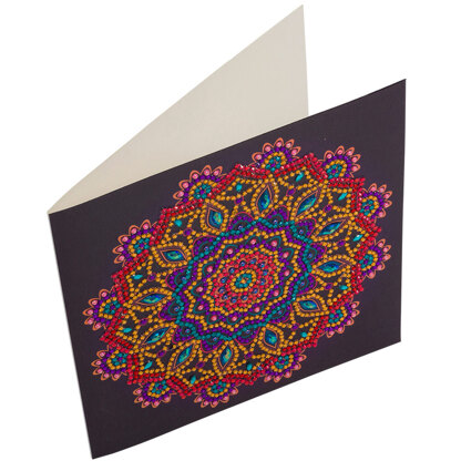 Crystal Art Purple Mandala, 18x18cm Card Diamond Painting Kit