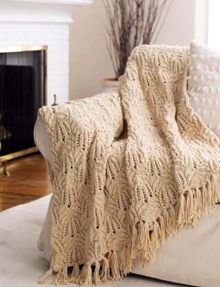 Lace and Cable Afghan in Bernat Super Value