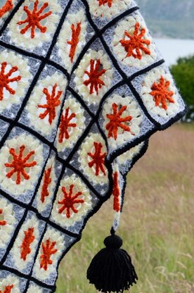 Ferris Wheel Granny Square Shawl Crochet Pattern