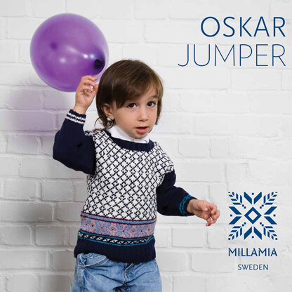 "Oskar Jumper" - Sweater Knitting Pattern For Girls in MillaMia Naturally Soft Merino