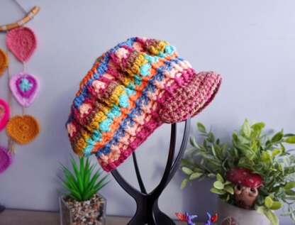 Crochet peaked cap best sale pattern