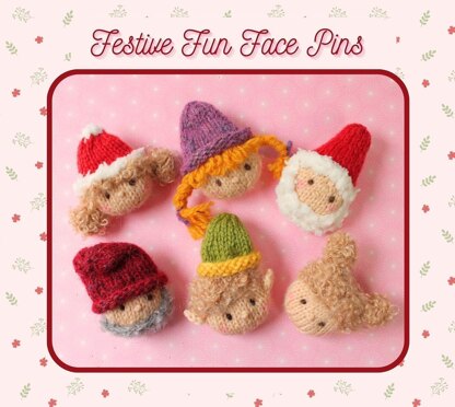 Festive Fun Face Brooches