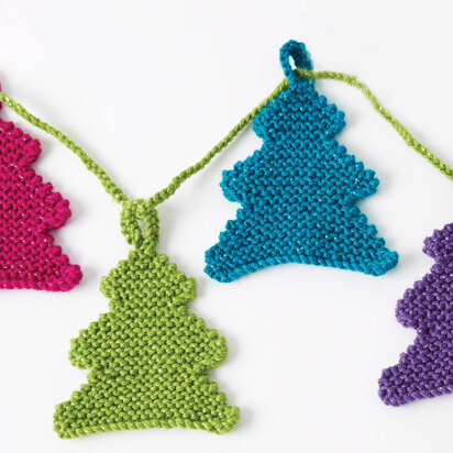 Happy Little Trees Garland in Caron Simply Soft Party - Downloadable PDF