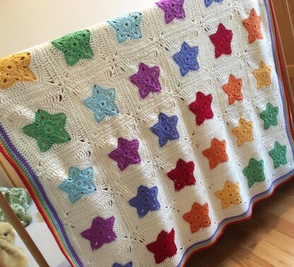 Rainbow of stars blanket sale