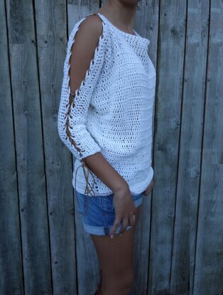 Laced Up Sleeves Sweater