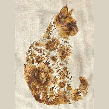 Cat Silhouette:  Orange - Counted Cross-stitch #8