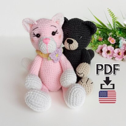 Crochet cat pattern, amigurumi cat pdf pattern