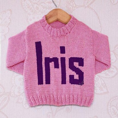 Intarsia - Iris Moniker Chart - Childrens Sweater