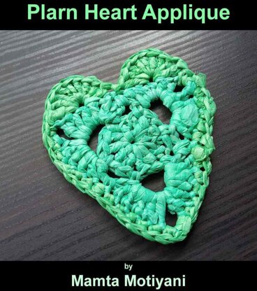 Plarn Heart Applique Crochet Pattern