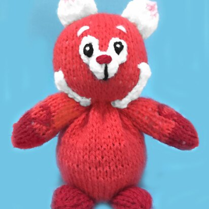 Turning Red Panda choc orange cover / toy - knitting pattern