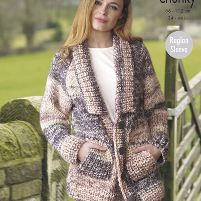 Jacket & Sweater in King Cole Super Chunky - 4753 - Downloadable PDF