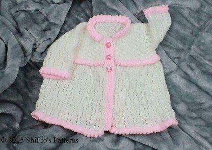 Knitting Pattern baby jacket, hat & booties UK & USA Terms #219