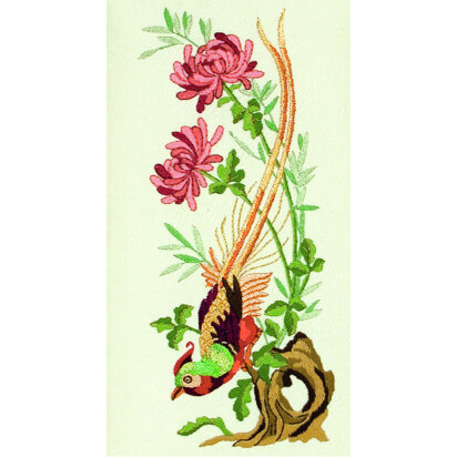 Anchor Vintage Chrysanthemum Printed Embroidery Kit - 13 x 27cm
