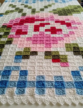 La Vie en Rose Afghan with Border