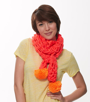 Neon Finger Crochet Scarf in Caron Simply Soft - Downloadable PDF