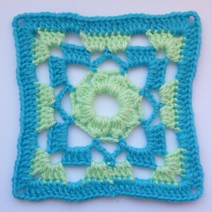 Crochet Granny Square Afghan Block Motif LD-0112