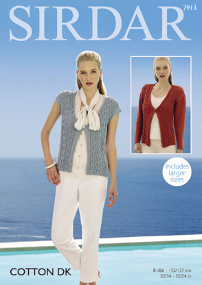 Cardigan and Waistcoat in Sirdar Cotton DK - 7913 - Downloadable PDF