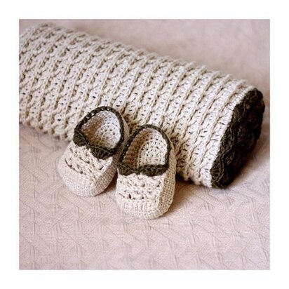 Choco Baby Blanket and Booties