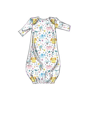 McCall's Infants' Gown, Top, Pants, Headband and Hat M8265 - Sewing Pattern