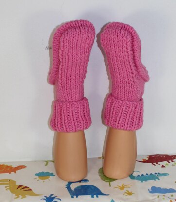 Ladies Super Chunky Stocking Stitch Slipper Boots