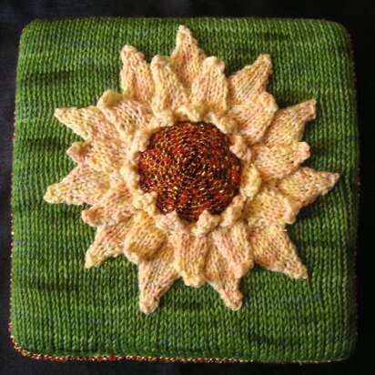 Sunflower Pillow with Beaded Center