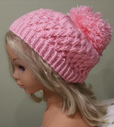 Pink Diamond Sweater Beanie Mittens