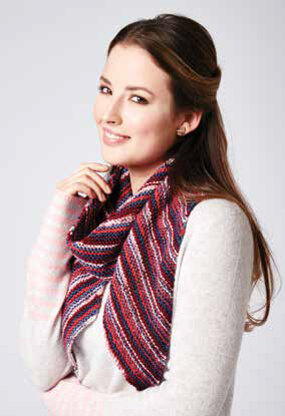 Bias Stripes Scarf in Caron Simply Soft Stripes - Downloadable PDF