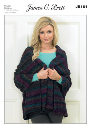 Hooded Wrap in James C. Brett Marble DK - JB161